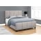 Monarch Specialties Bed, Queen Size, Platform, Bedroom, Frame, Upholstered, Linen Look, Wood Legs, Grey, Transitional I 6025Q - alternate 3